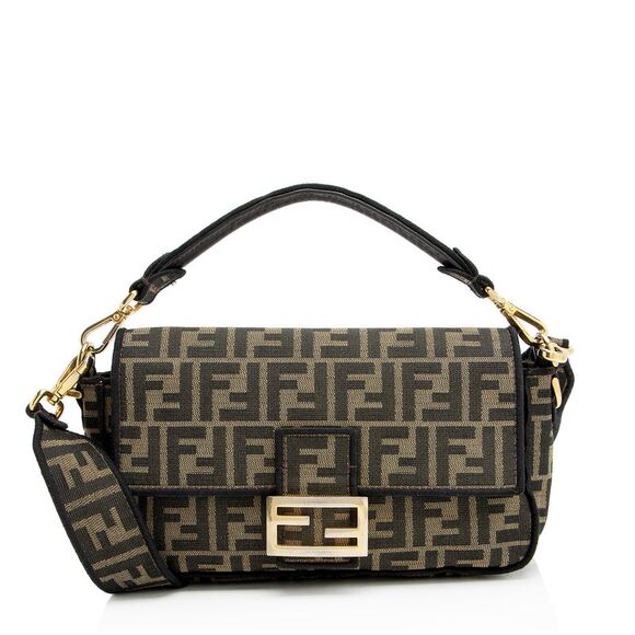 Fendi Zucca Calfskin Baguette Shoulder Bag - Picture 1 of 13